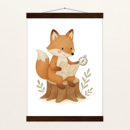 Finnegan der Fuchs - Motiv: "Abenteuerlust" Poster mit Leisten von tinylearner