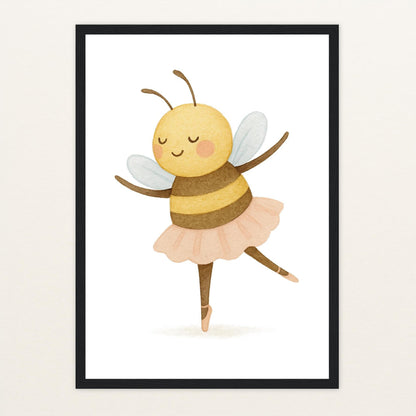 Bibi die Biene - Motiv: "Ballett" Poster mit Holzrahmen von tinylearner