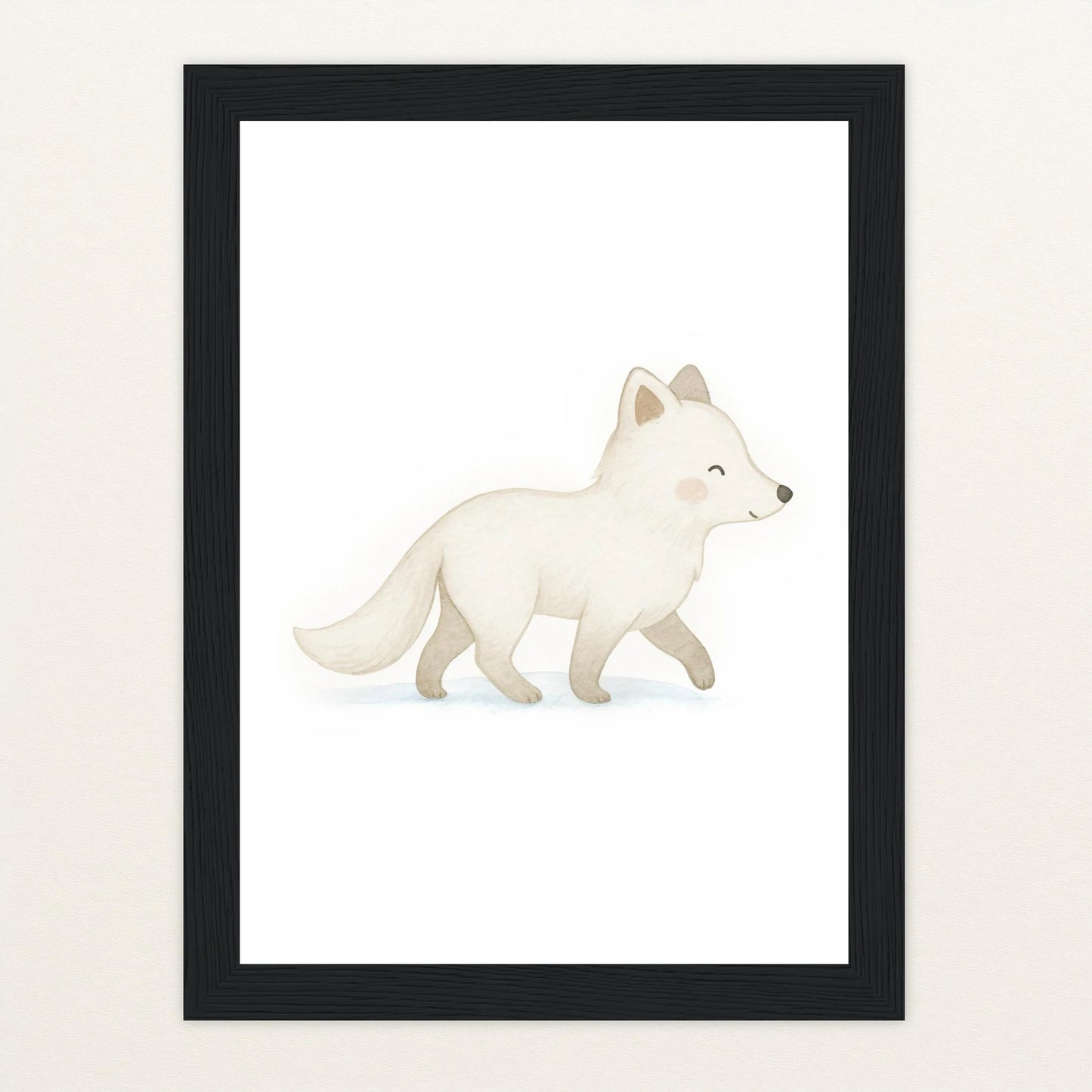 Pino der Polarfuchs Poster mit Holzrahmen von tinylearner