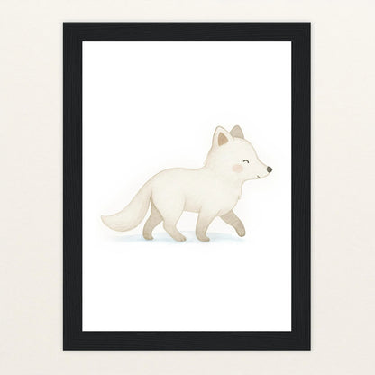 Pino der Polarfuchs Poster mit Holzrahmen von tinylearner