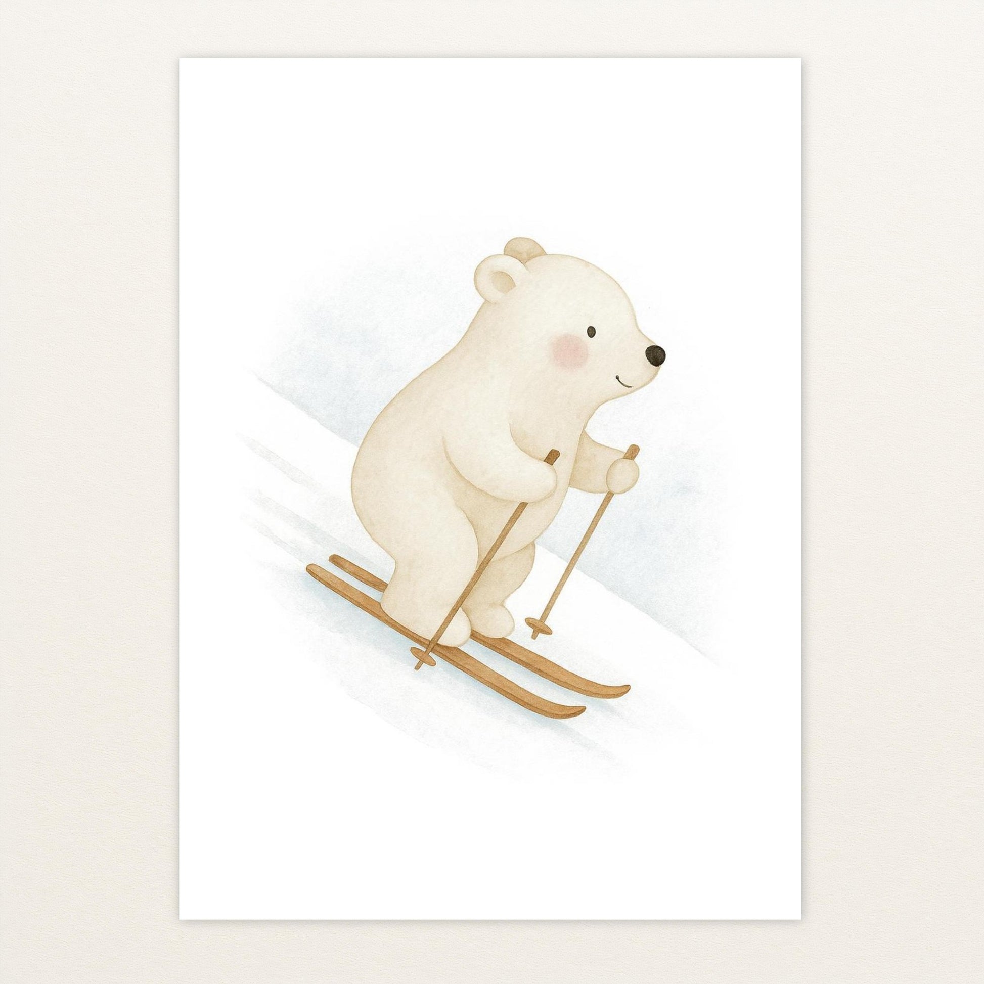 Pummel der Polarbär - Motiv: "Ski" Poster von tinylearner