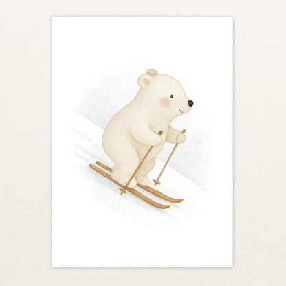 Pummel der Polarbär - Motiv: "Ski" Poster von tinylearner