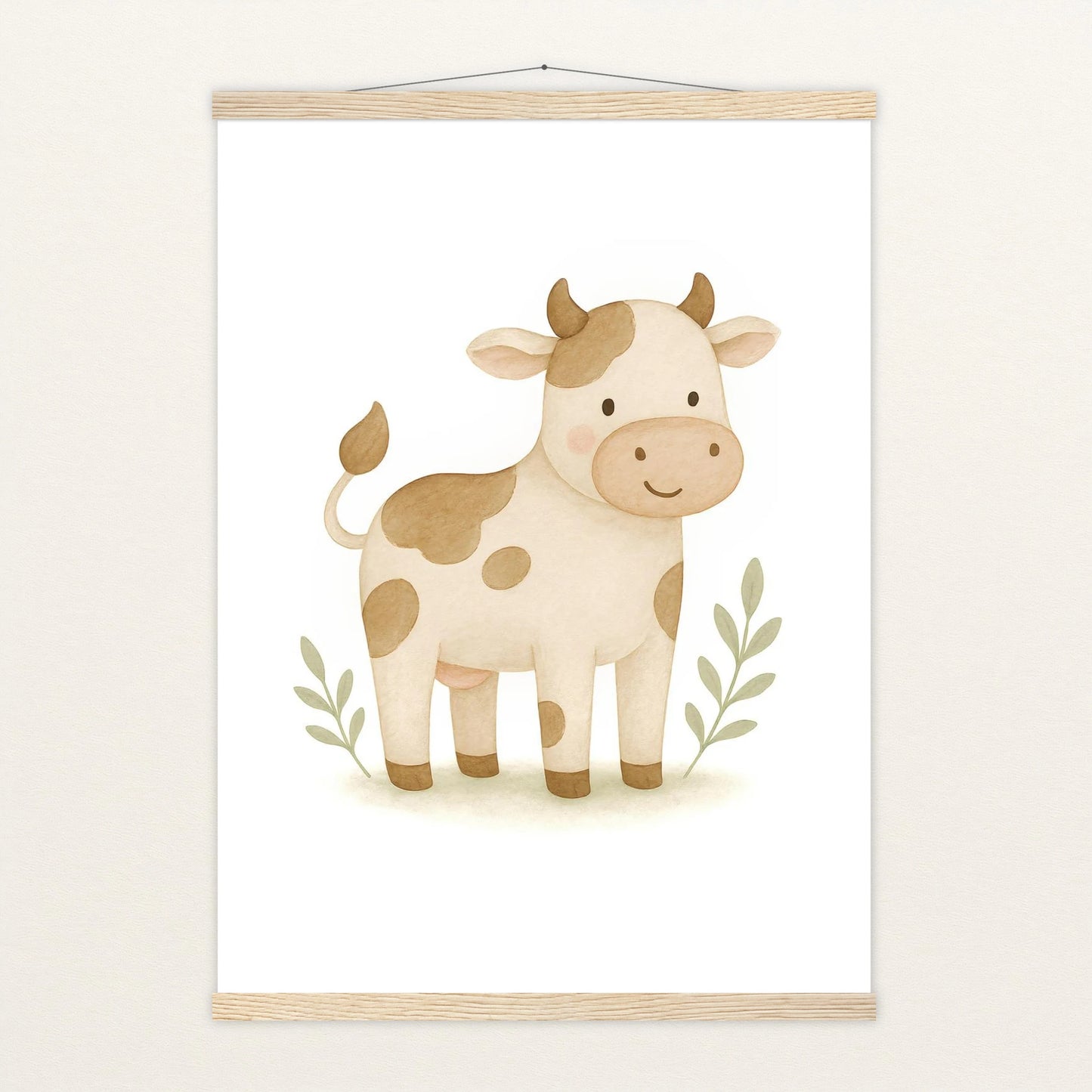 Klara die Kuh Poster mit Leisten von tinylearner