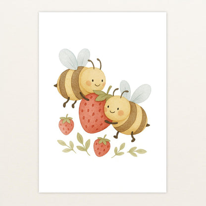Bibi die Biene - Motiv: "Erdbeere" Poster von tinylearner