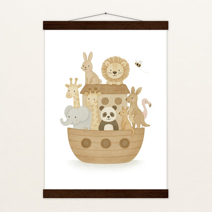 Tierfreunde - Motiv: "Arche Noah" Poster mit Leisten von tinylearner