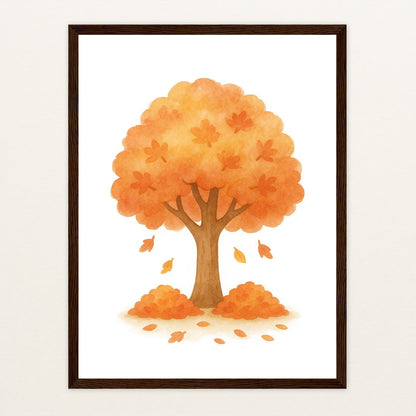 Ahornbaum Poster mit Holzrahmen von tinylearner