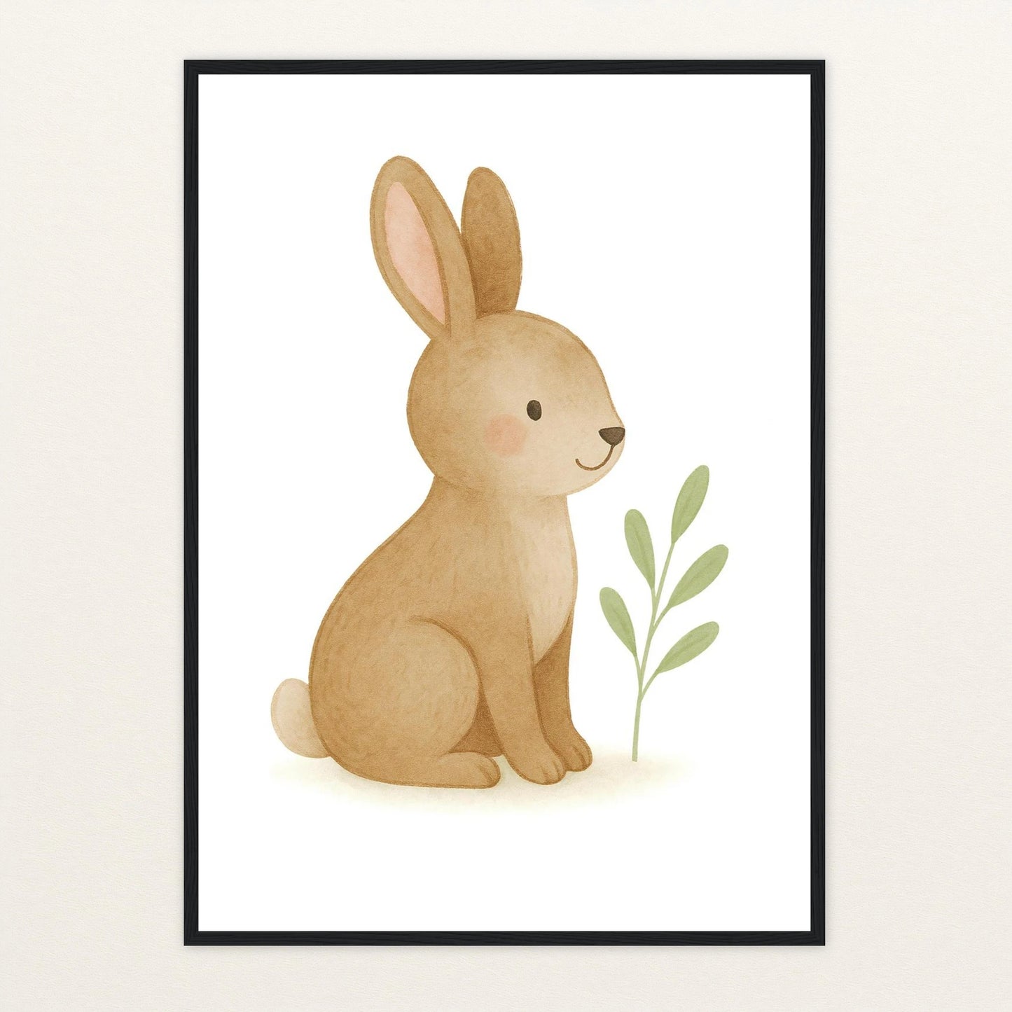 Holly der Hase Poster mit Holzrahmen von tinylearner