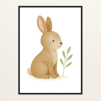 Holly der Hase Poster mit Holzrahmen von tinylearner