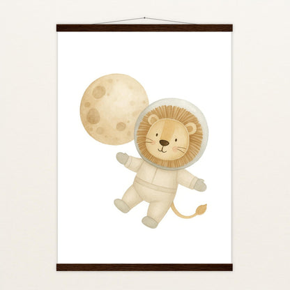 Leo der Löwe - Motiv: "Astronaut" Poster mit Leisten von tinylearner