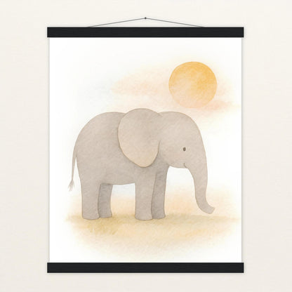 Emil der Elefant - Motiv: "Sonne" Poster mit Leisten von tinylearner