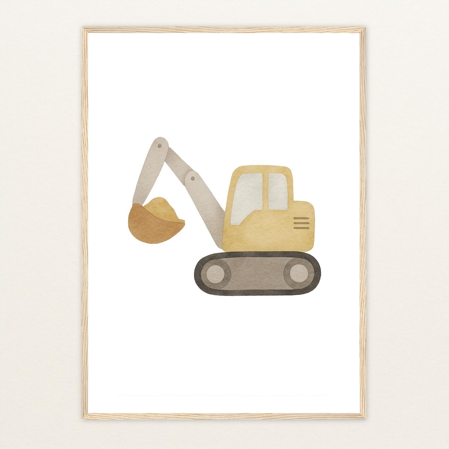 Bagger Poster mit Holzrahmen von tinylearner