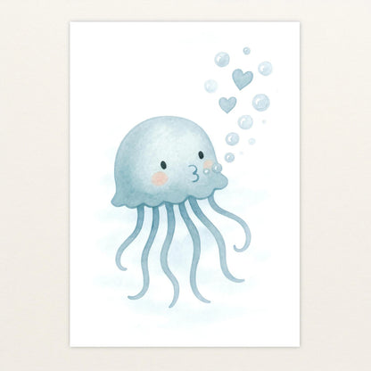 Quinn die Qualle - Motiv: "Luftblasen" Poster von tinylearner