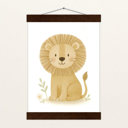 Leo der Löwe Poster mit Leisten von tinylearner