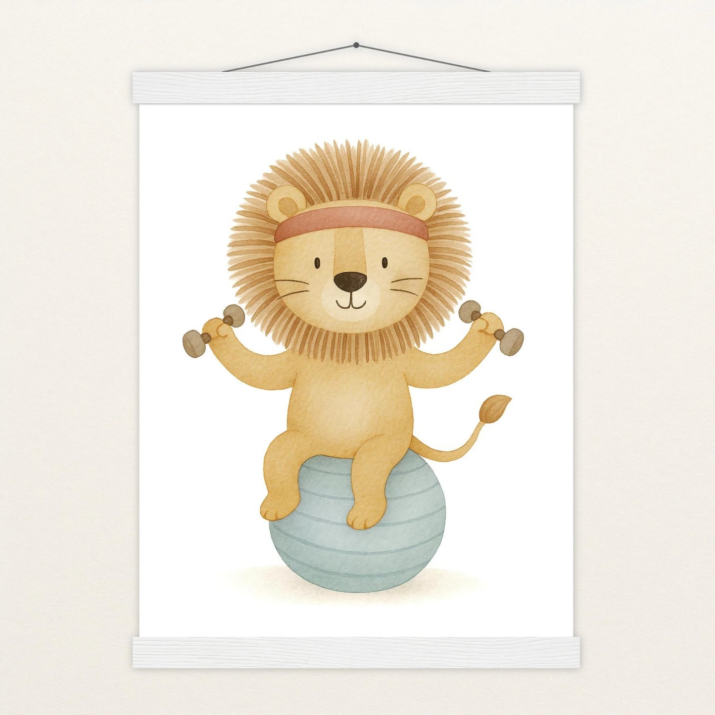 Leo der Löwe - Motiv: "Workout" Poster mit Leisten von tinylearner