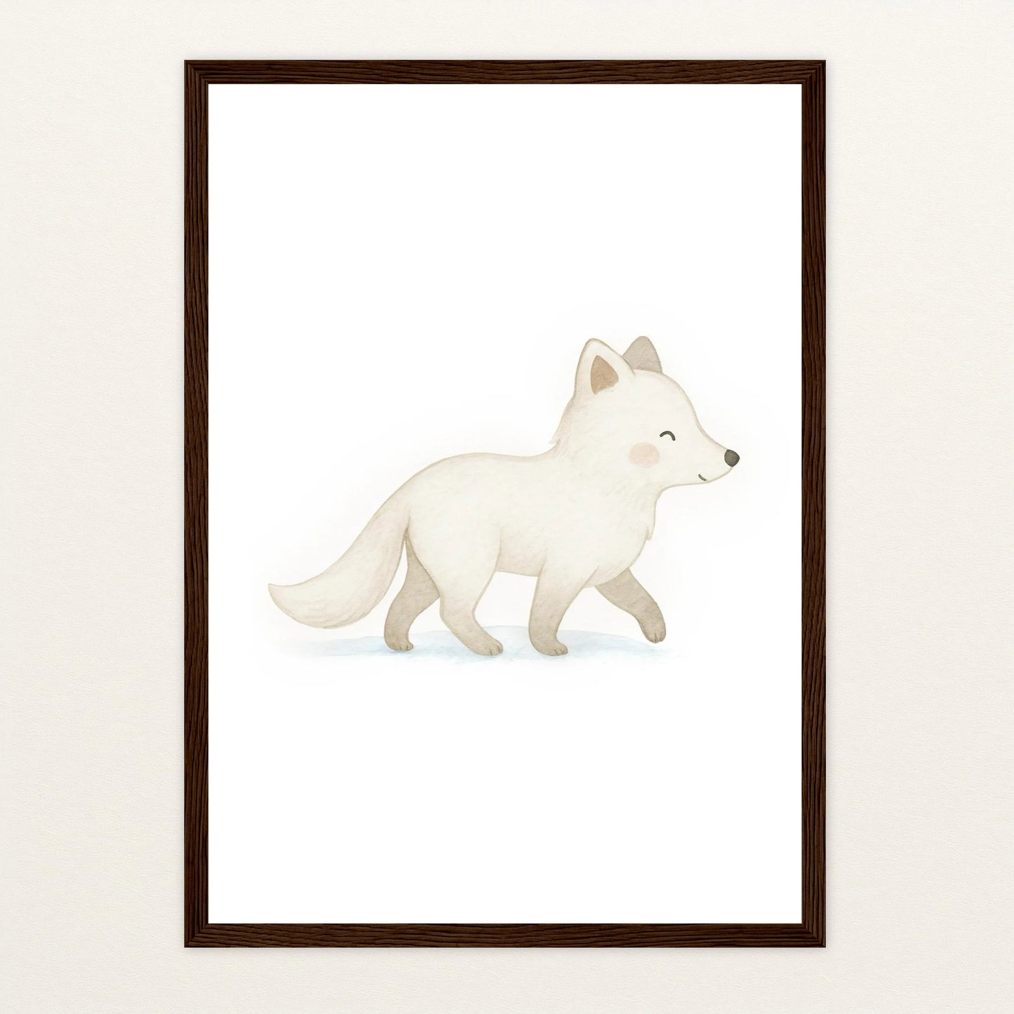 Pino der Polarfuchs Poster mit Holzrahmen von tinylearner