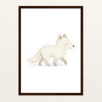Pino der Polarfuchs Poster mit Holzrahmen von tinylearner