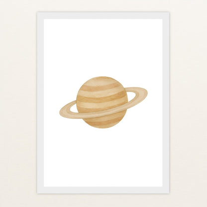 Saturn Poster mit Holzrahmen von tinylearner