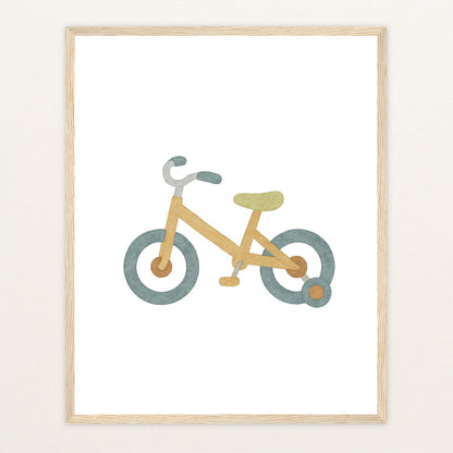 Fahrrad Poster mit Holzrahmen von tinylearner