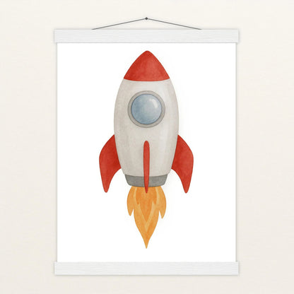 Rakete Poster mit Leisten von tinylearner