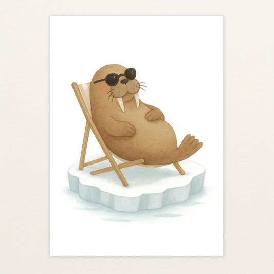 Wally das Walross - Motiv: "Liegestuhl" Poster von tinylearner