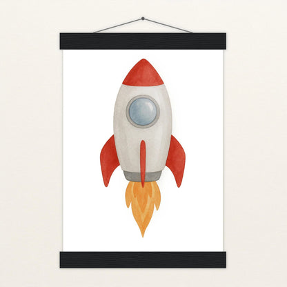 Rakete Poster mit Leisten von tinylearner