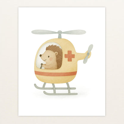 Iggi der Igel - Motiv: "Rettungshubschrauber" Poster von tinylearner