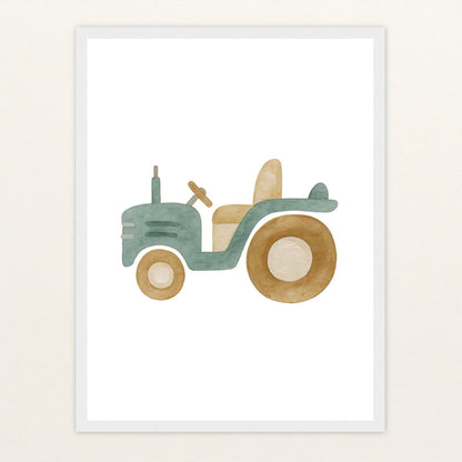 Traktor Poster mit Holzrahmen von tinylearner