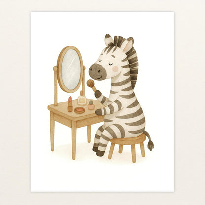 Zinni das Zebra - Motiv: "Schminken" Poster von tinylearner