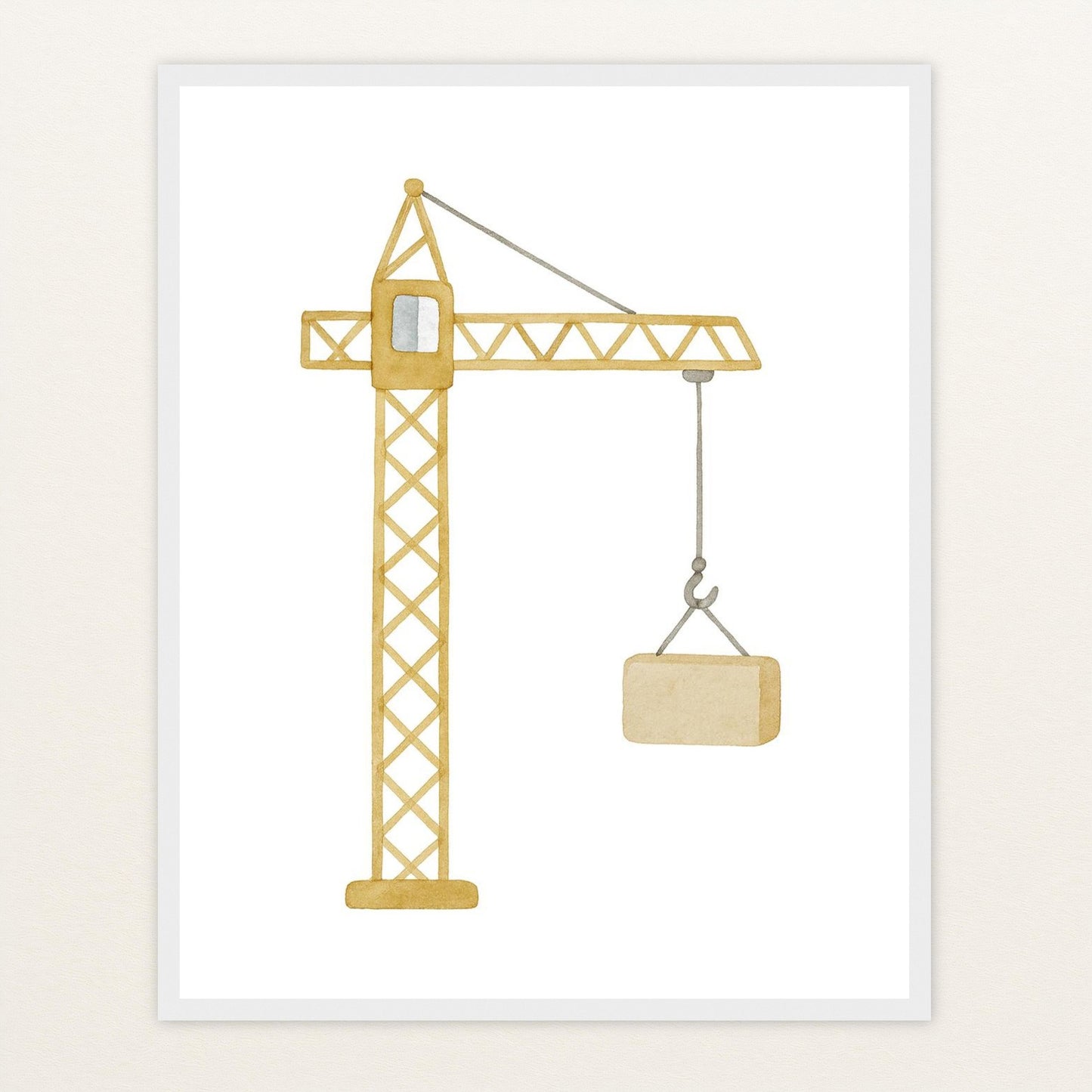 Kran Poster mit Holzrahmen von tinylearner