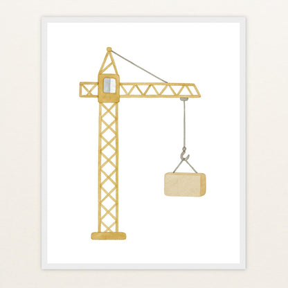 Kran Poster mit Holzrahmen von tinylearner