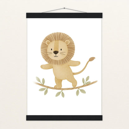 Leo der Löwe - Motiv: "Seiltanz" Poster mit Leisten von tinylearner