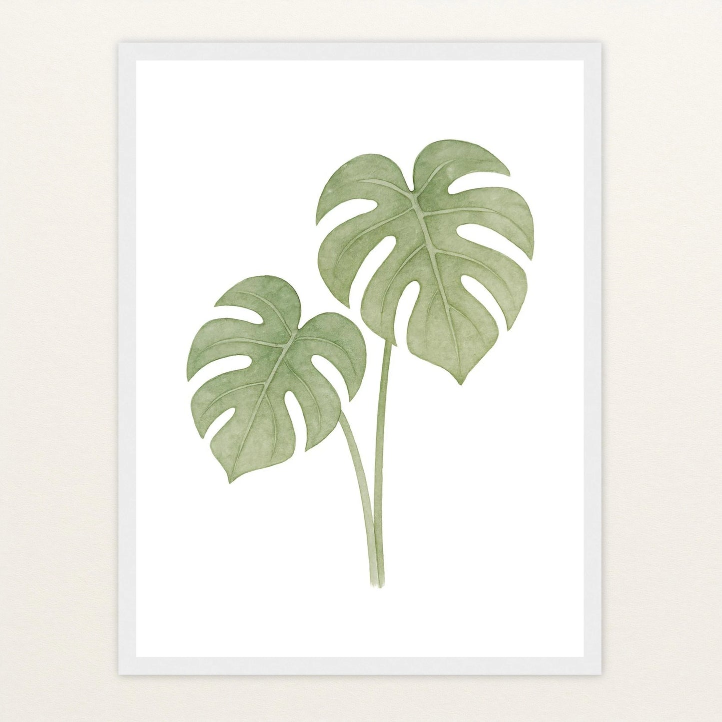 Monstera-Blätter Poster mit Holzrahmen von tinylearner
