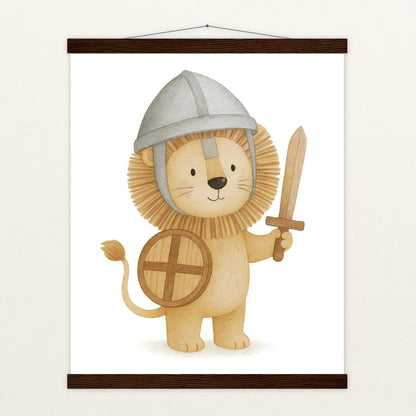 Leo der Löwe - Motiv: "Ritter" Poster mit Leisten von tinylearner