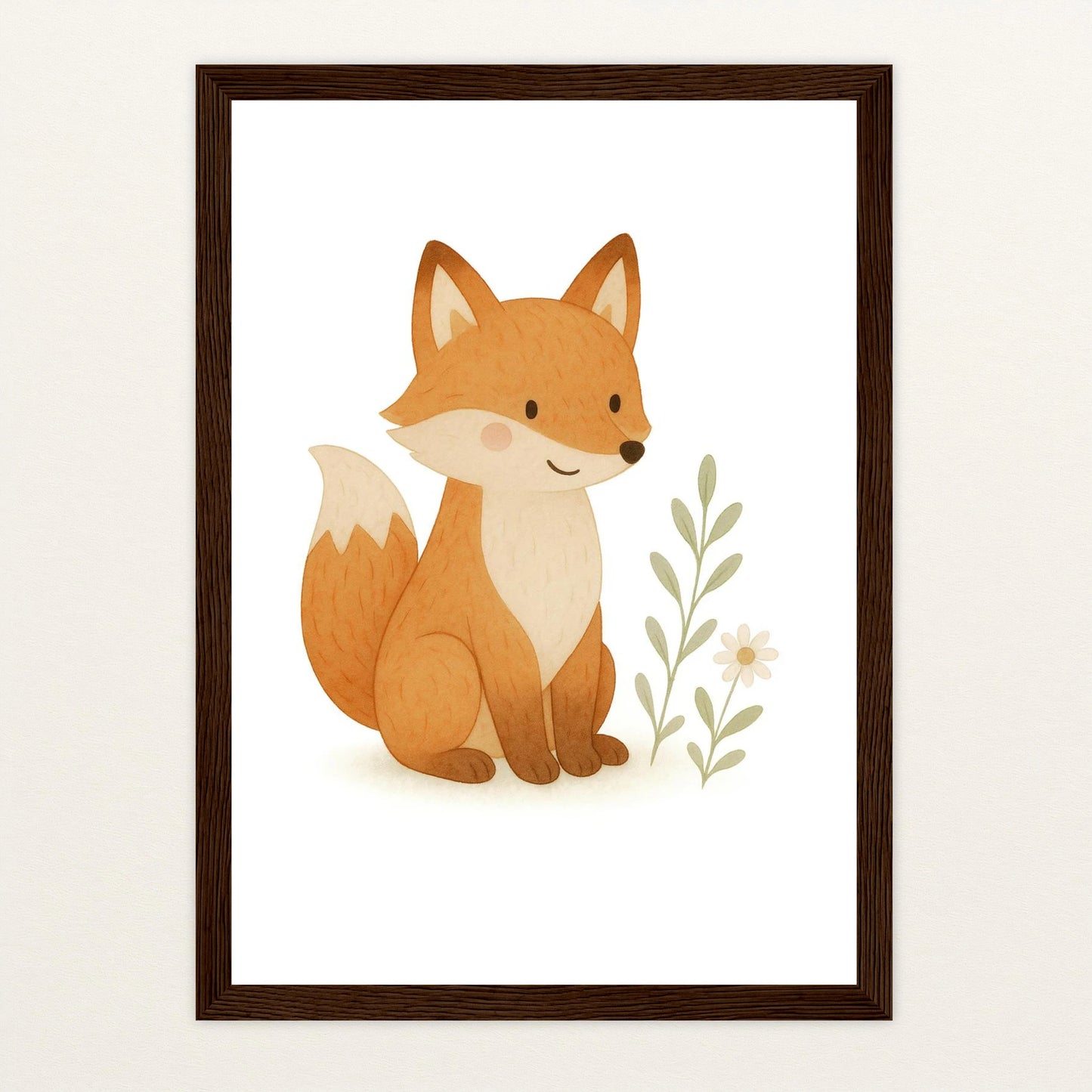 Finnegan der Fuchs Poster mit Holzrahmen von tinylearner