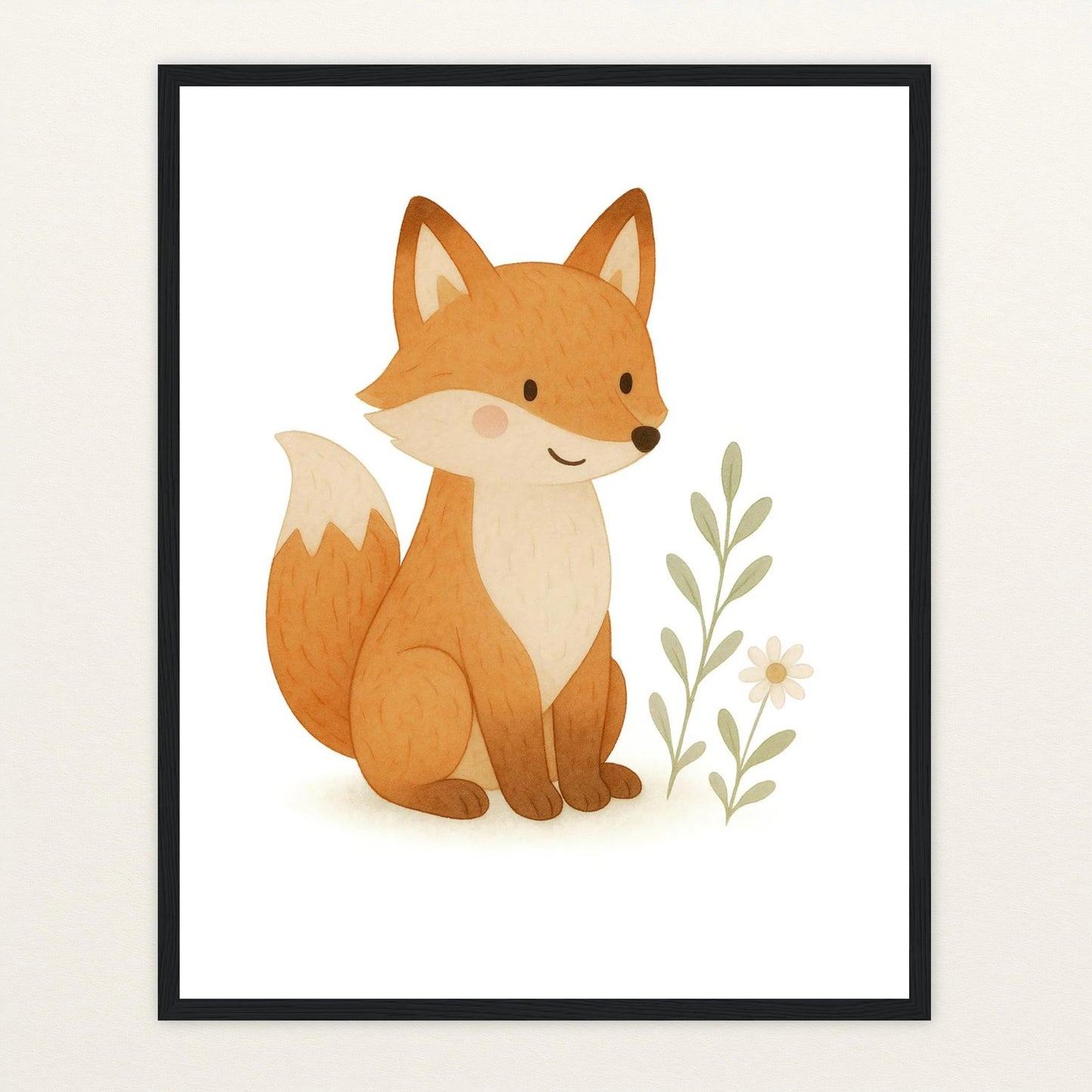 Finnegan der Fuchs Poster mit Holzrahmen von tinylearner