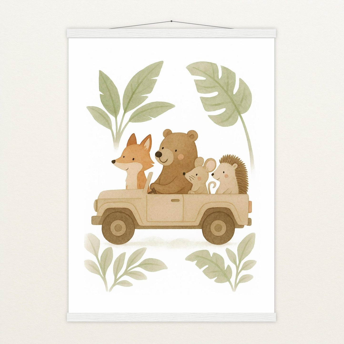 Tierfreunde - Motiv: "Safari" Poster mit Leisten von tinylearner