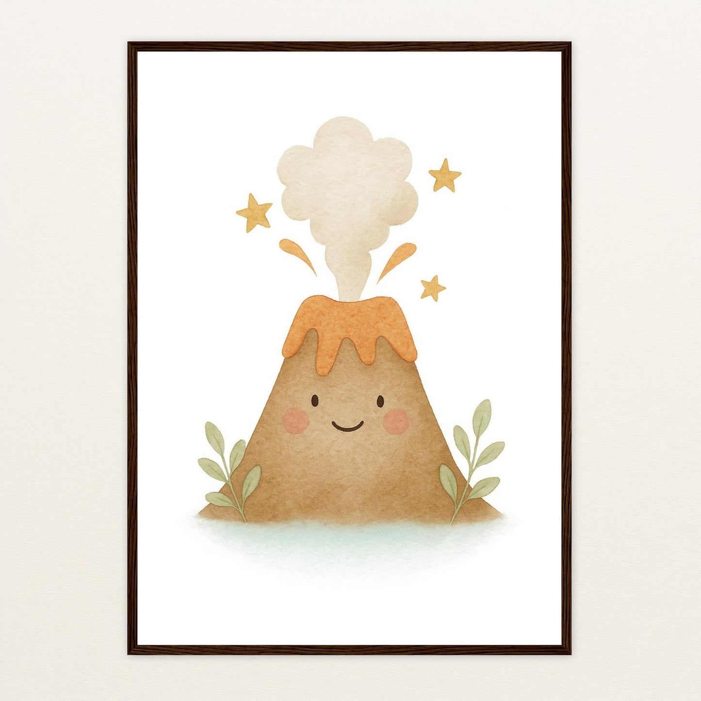 Vulkan Poster mit Holzrahmen von tinylearner