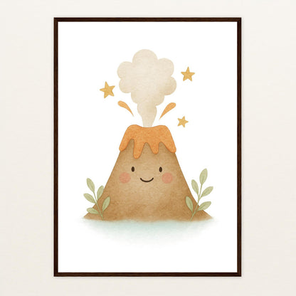Vulkan Poster mit Holzrahmen von tinylearner