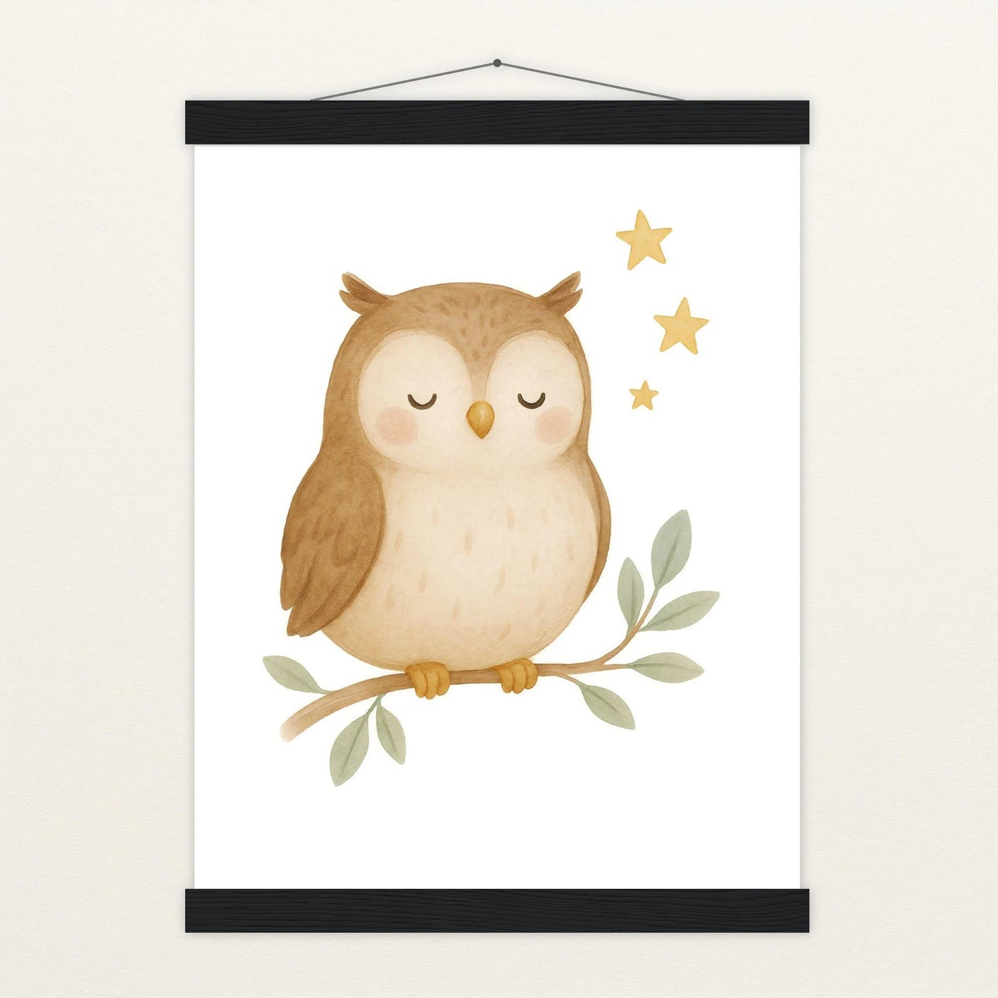 Emmi die Eule Poster mit Leisten von tinylearner