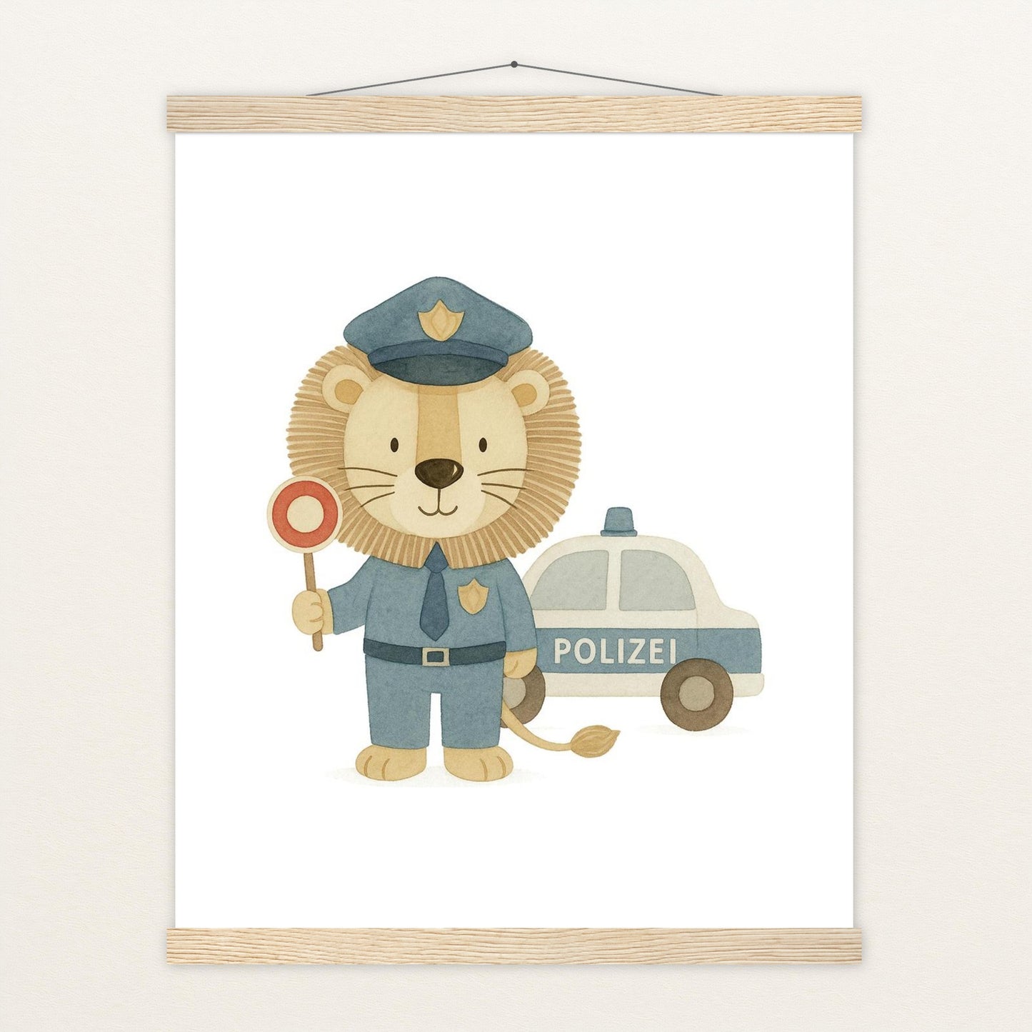 Leo der Löwe - Motiv: "Polizei" Poster mit Leisten von tinylearner