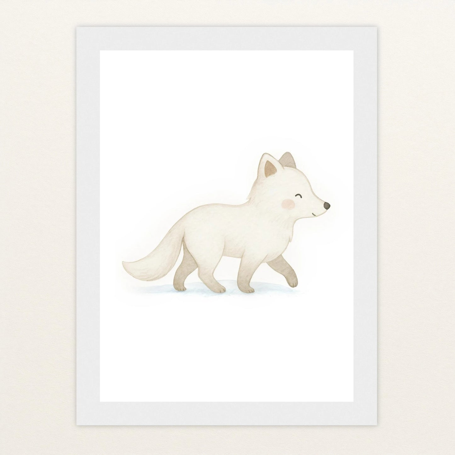 Pino der Polarfuchs Poster mit Holzrahmen von tinylearner