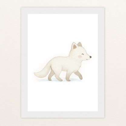 Pino der Polarfuchs Poster mit Holzrahmen von tinylearner