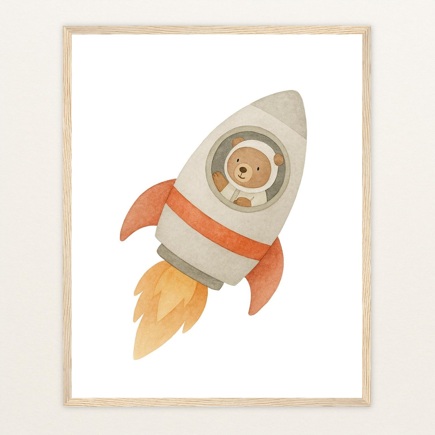 Balu der Bär - Motiv: "Rakete" Poster mit Holzrahmen von tinylearner