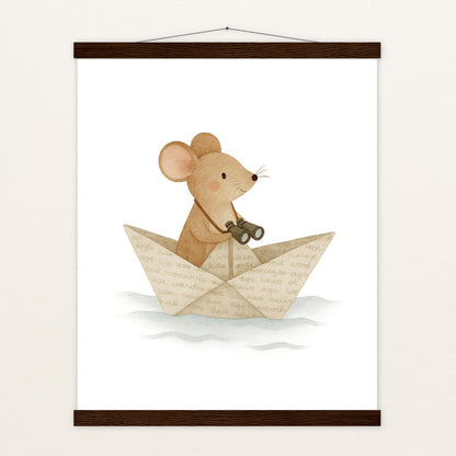 Mimi die Maus - Motiv: "Papierschiff" Poster mit Leisten von tinylearner