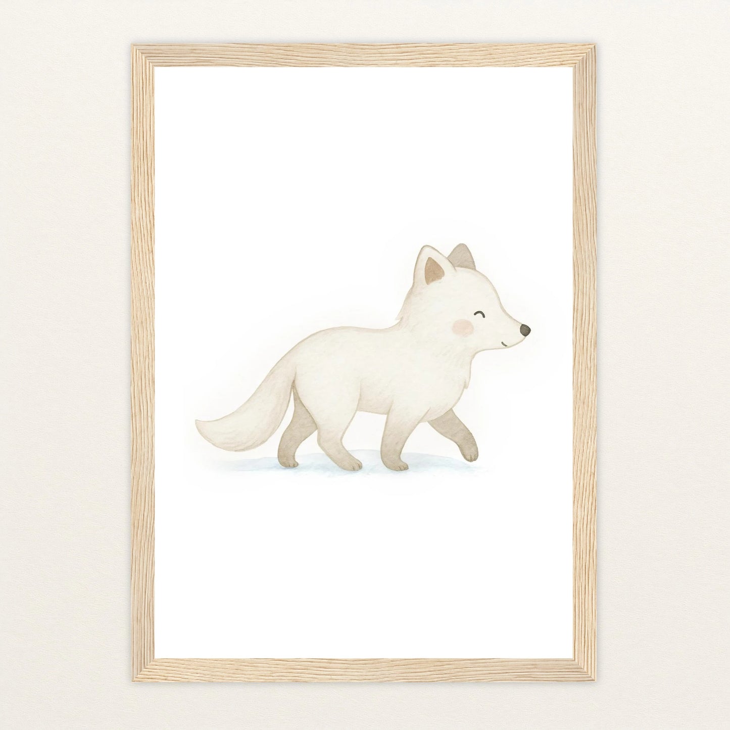 Pino der Polarfuchs Poster mit Holzrahmen von tinylearner