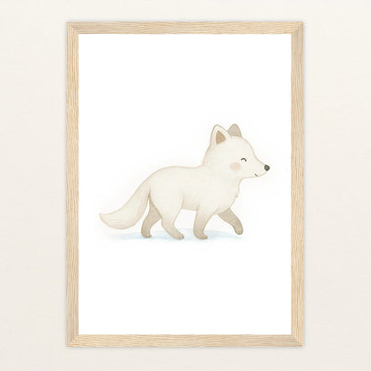 Pino der Polarfuchs Poster mit Holzrahmen von tinylearner