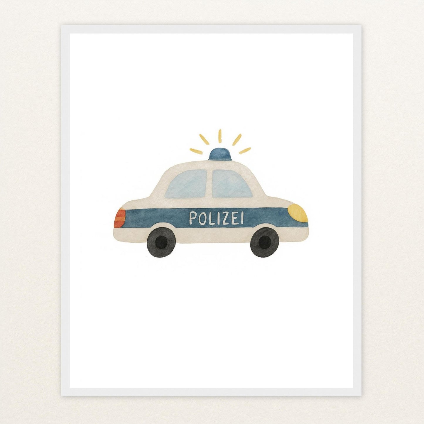 Polizei Poster mit Holzrahmen von tinylearner