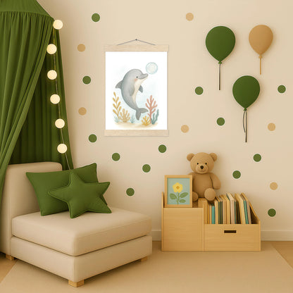 Dora der Delfin - Motiv: "Luftblase" Poster mit Leisten von tinylearner