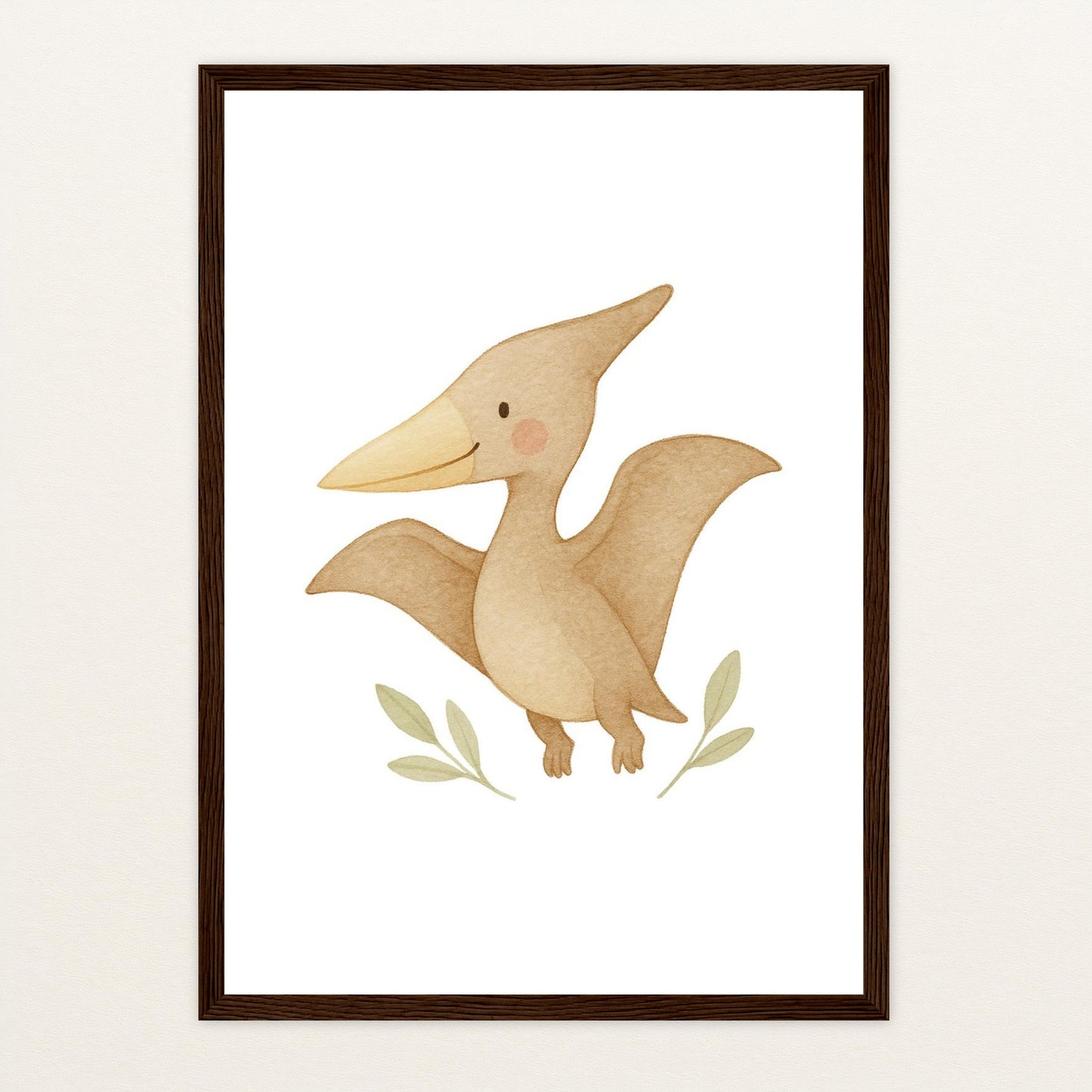 Dinosaurier Pteranodon Poster mit Holzrahmen von tinylearner
