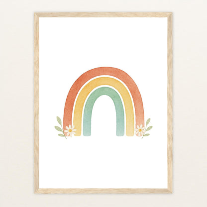 Regenbogen Poster mit Holzrahmen von tinylearner